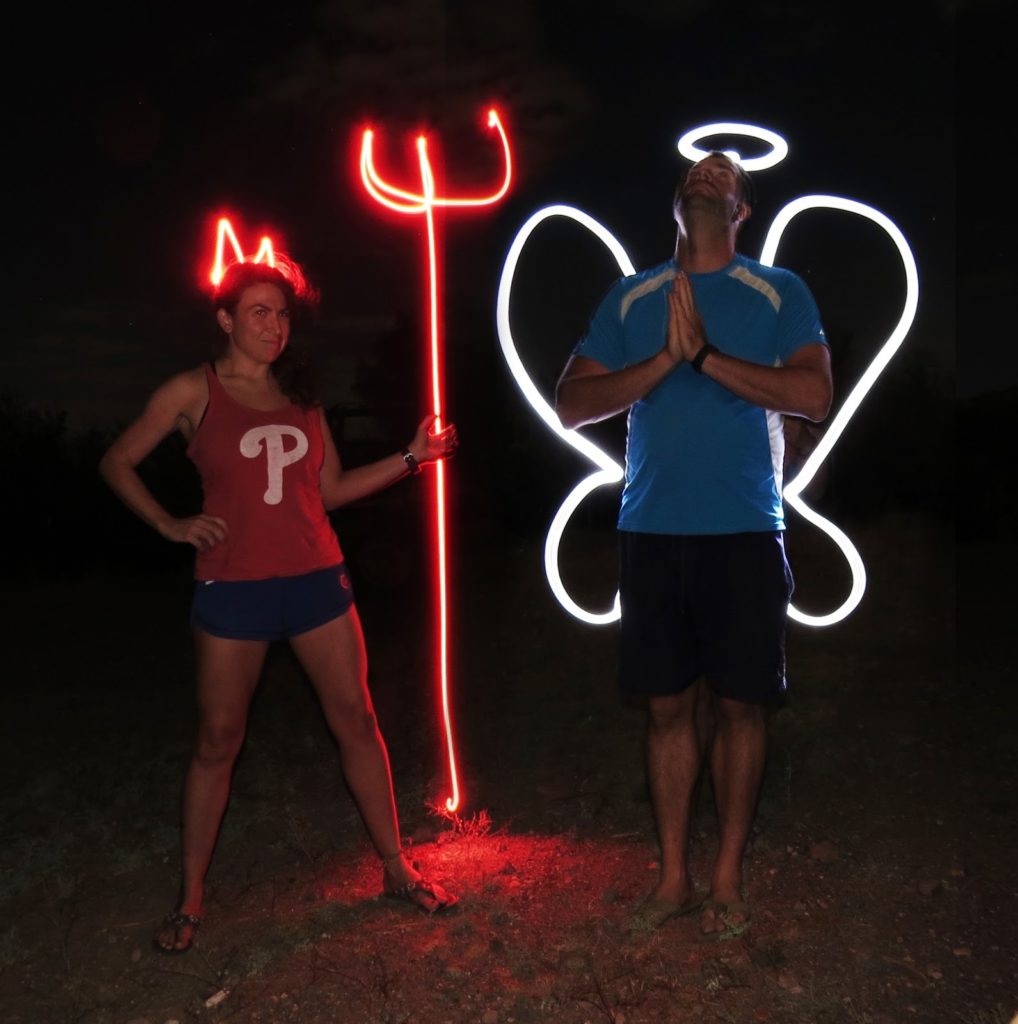 This is what happens when you leave two weirdos in the desert with their headlamps and a camera.