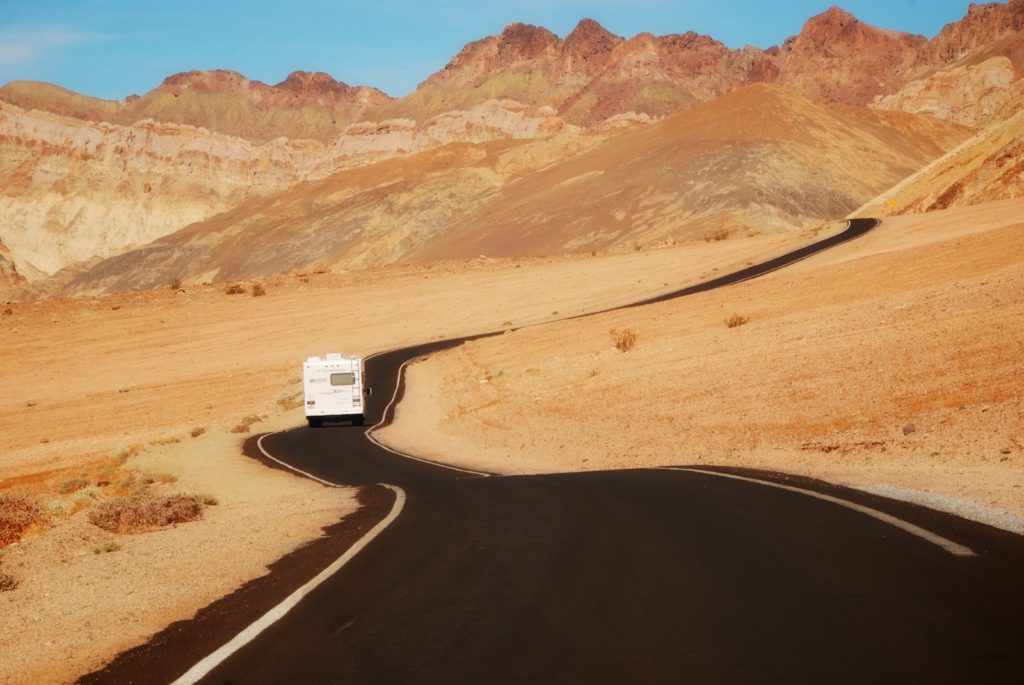 Death Valley RV on road