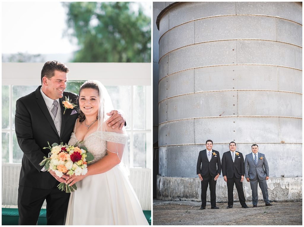bride and dad, silos paicines ranch