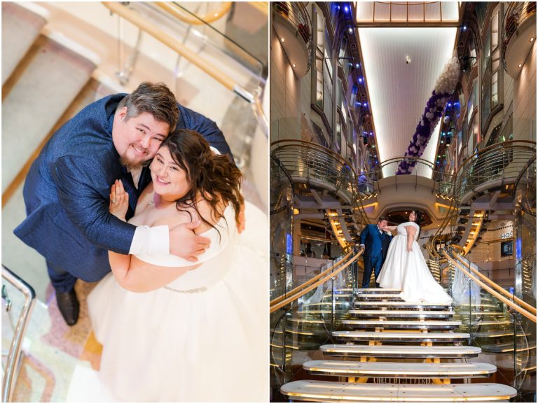 Bride and Groom Stairs - Royal Caribbean Cruise Destination Wedding