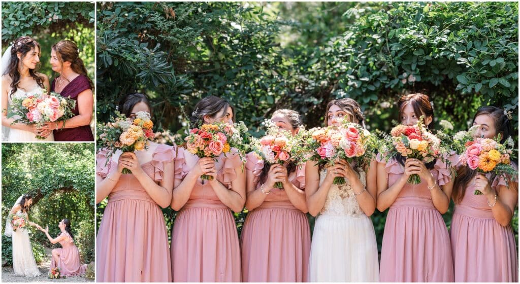Bridal party getting ready Sand Rock Farm Venue Aptos, CA