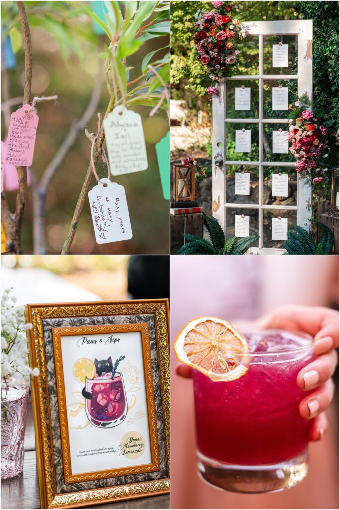 Wedding Cocktail Drinks named after their Cats