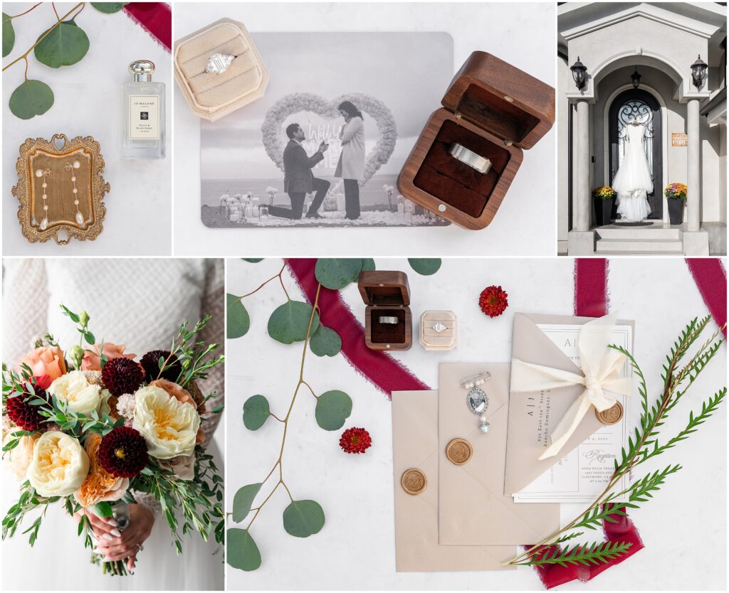 Wedding Details with Maroon